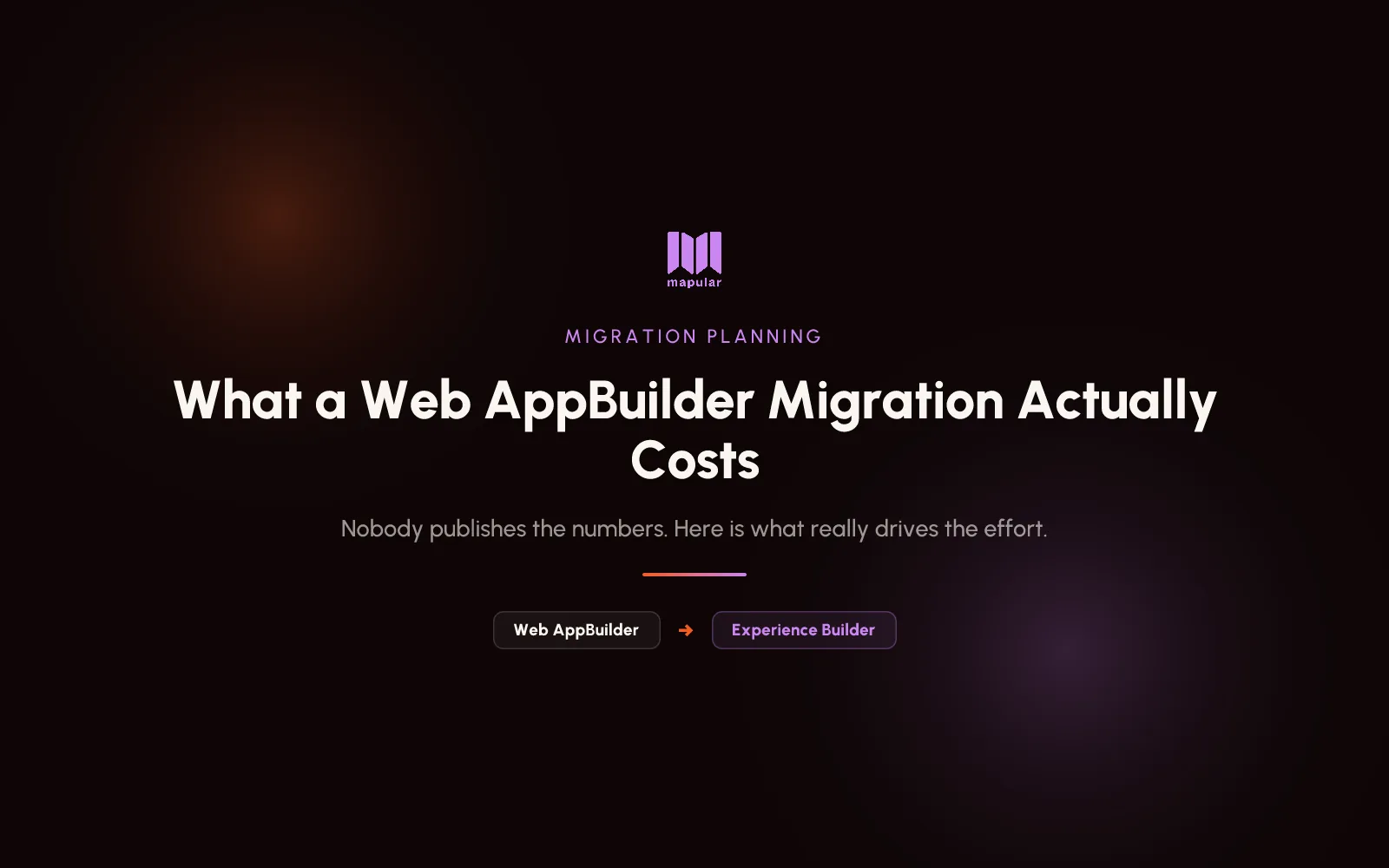 What a Web AppBuilder Migration Actually Costs, and What Drives It