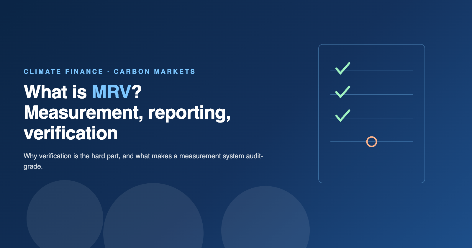 Was ist MRV? Measurement, Reporting und Verification erklärt