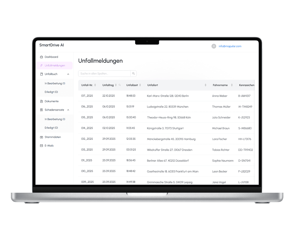 Claims management dashboard